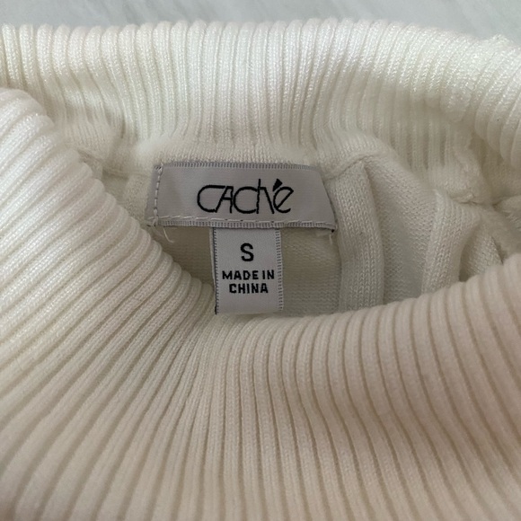 Cache Ivory Ribbed Knit Top - Picture 4 of 4